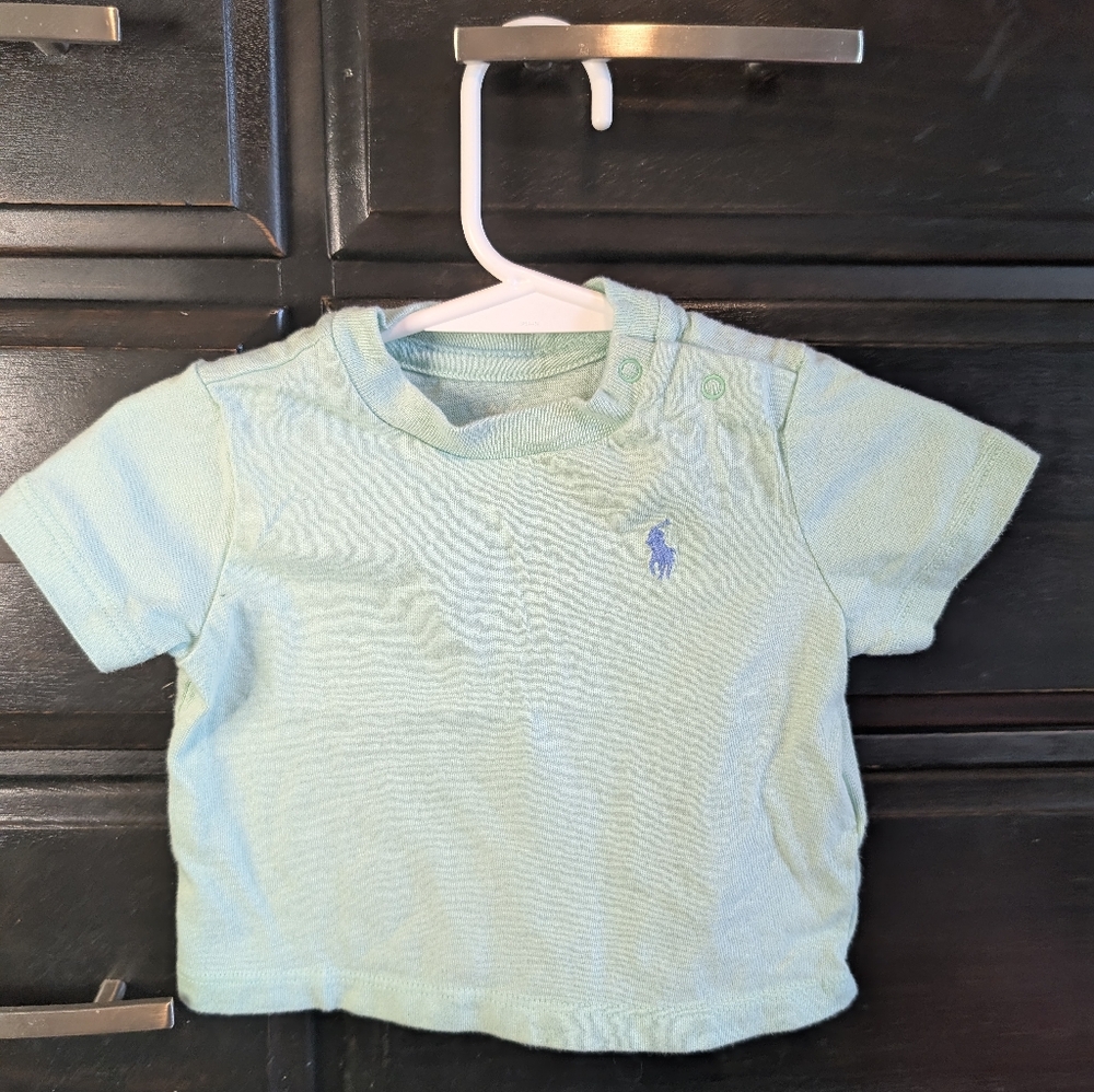Ralph Lauren Baby Boys Mint Green Logo Tee (6M